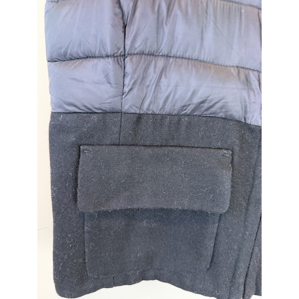 Calvin Klein Black Puffer Wool Blend Full Zip Vest Flap Pockets Women's Size S - Picture 4 of 10